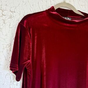 Luxurious Velvet Long Dress in Deep Red